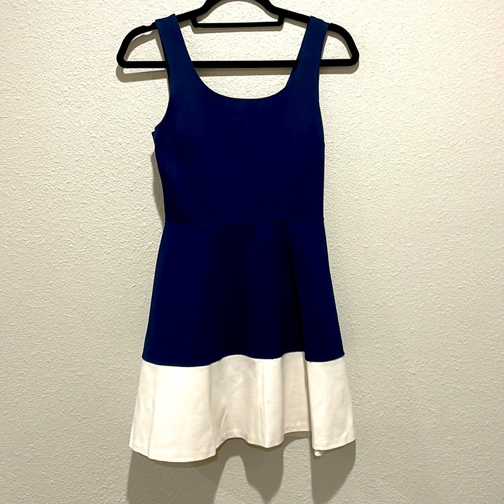 Aqua Women's Colorblock Dress - Navy/white